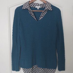 Croft & Barrow Teal Sweater Blouse - Size Medium